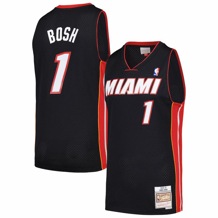 Men's Miami Heat Mitchell & Ness Black 2012/13 Hardwood Classics Swingman Jersey - Puhuasuan