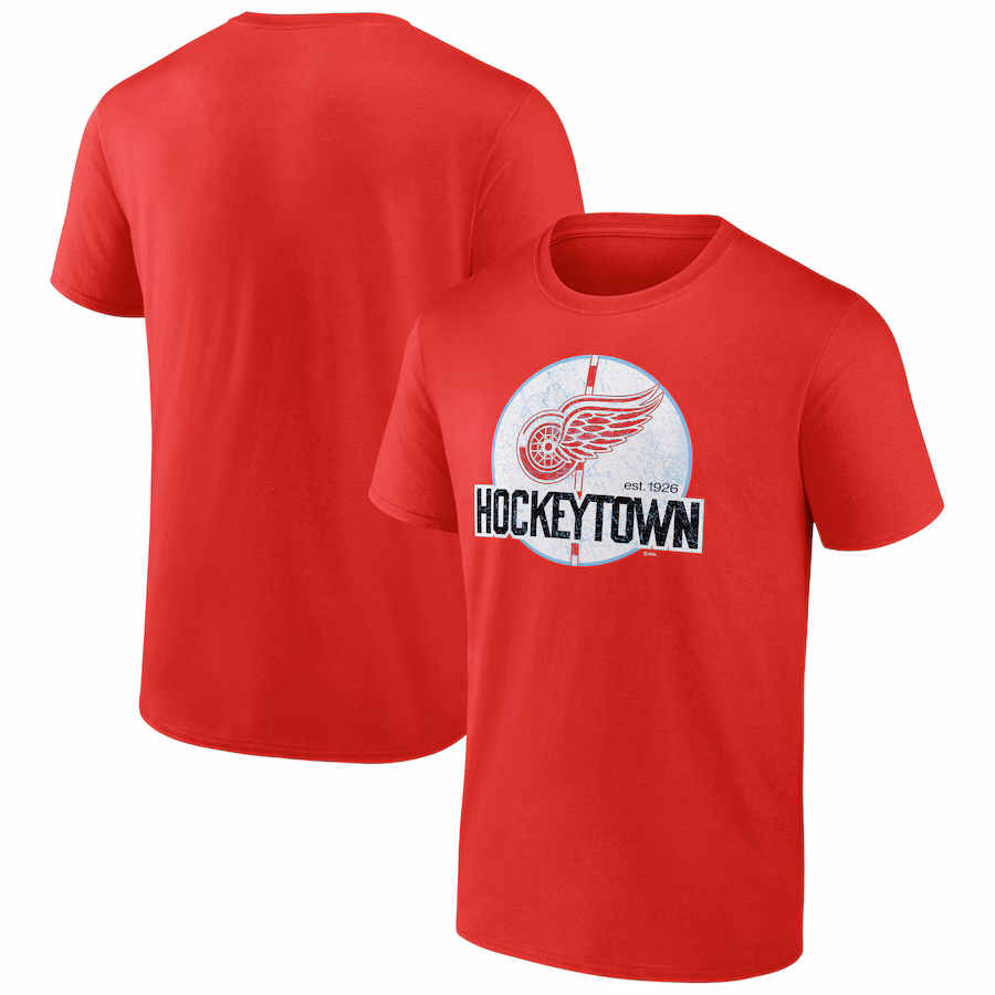 Men's Detroit Red Wings Red Ice Cluster T-Shirt - Puhuasuan
