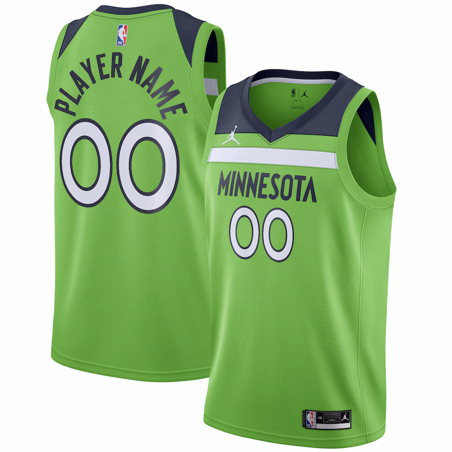 Men's Minnesota Timberwolves Jordan Brand Green Swingman Custom Jersey - Statement Edition - Puhuasuan