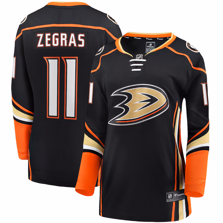 Women's Anaheim Ducks Trevor Zegras Fanatics Black Home Breakaway Player Jersey - Puhuasuan