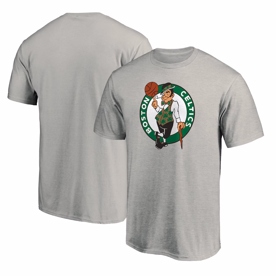 Men's Boston Celtics Fanatics Heathered Gray Primary Team Logo T-Shirt - Puhuasuan