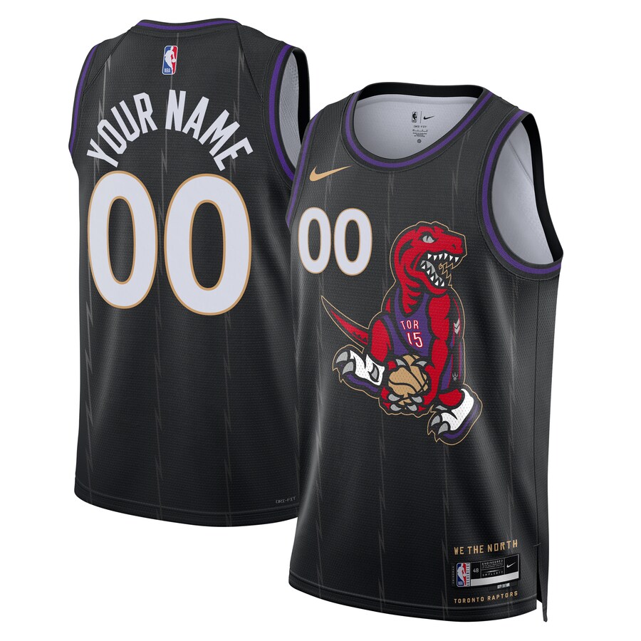 Unisex Toronto Raptors Nike Black 2024/25 Custom Swingman Jersey - City Edition - Puhuasuan