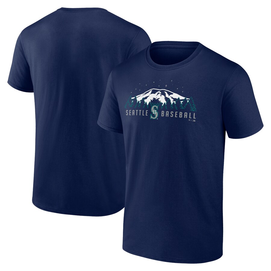 Men's Seattle Mariners Navy Mountains T-Shirt - Puhuasuan