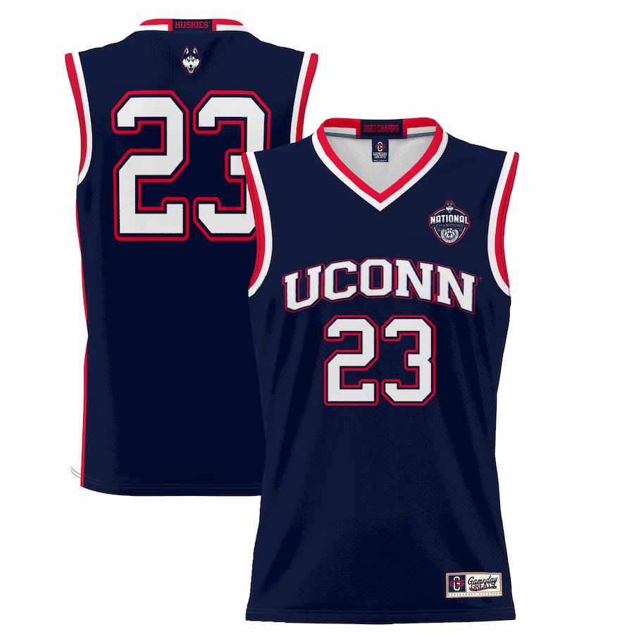 UConn Huskies GameDay Greats 2023 NCAA Men's Basketball National Champions Lightweight Basketball Jersey - Navy - Puhuasuan