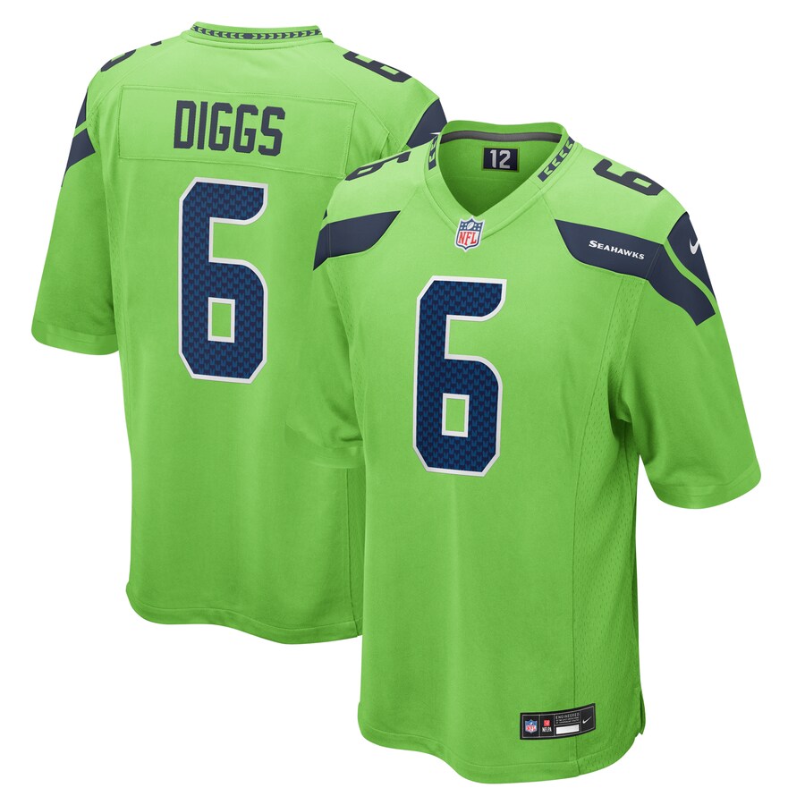 Men's Seattle Seahawks Quandre Diggs Nike Neon Green  Game Jersey - Puhuasuan