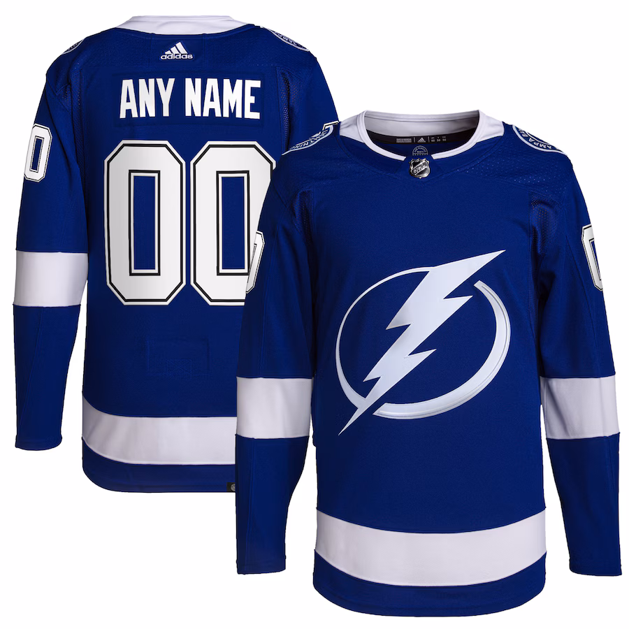 Men's Tampa Bay Lightning adidas Royal Home Primegreen Authentic Custom Jersey - Puhuasuan