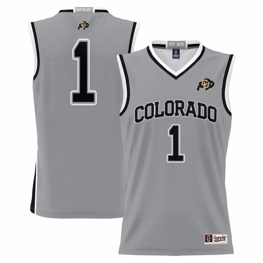 #1 Colorado Buffaloes GameDay Greats Youth Lightweight Replica Basketball Jersey - Gray - Puhuasuan
