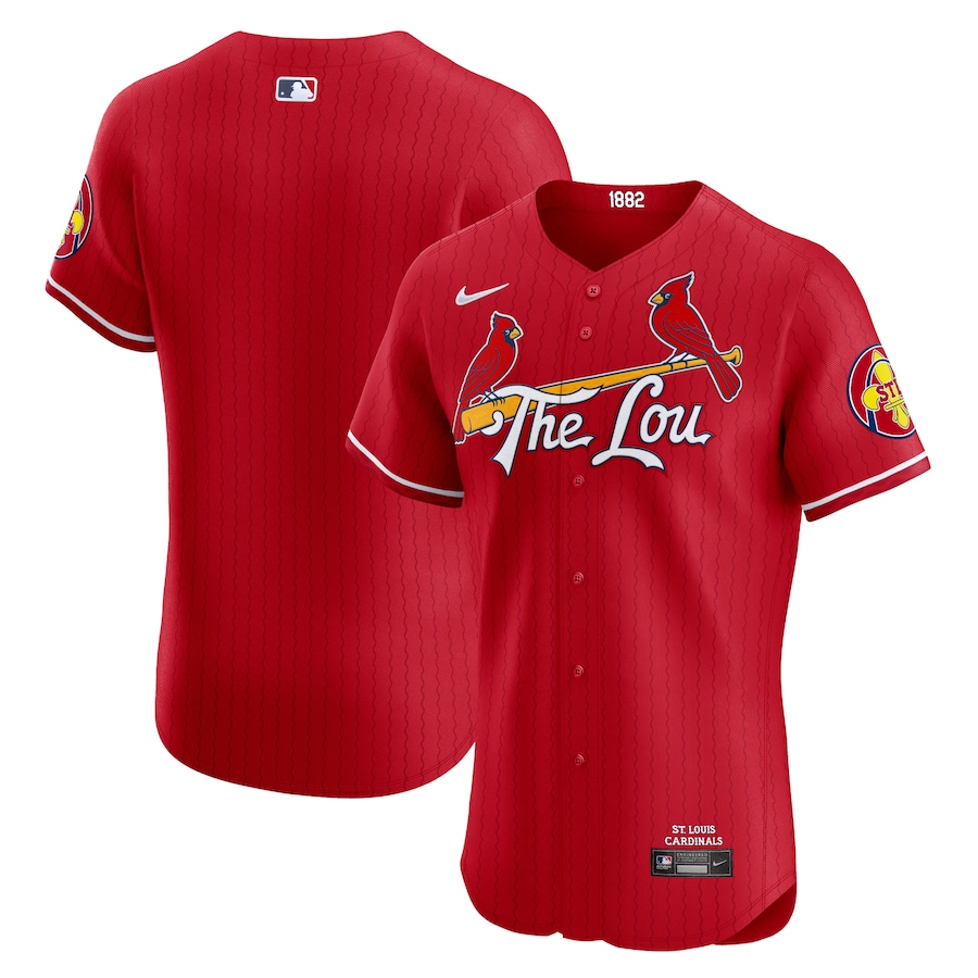 Men's St. Louis Cardinals  Nike Red 2024 City Connect Elite Jersey - Puhuasuan