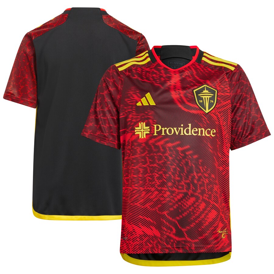 Youth Seattle Sounders FC  adidas Red 2024 The Bruce Lee Kit Replica Jersey - Puhuasuan