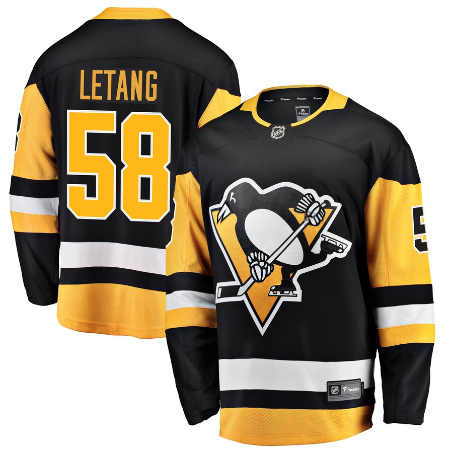Men's Pittsburgh Penguins Kris Letang Fanatics Branded Black Breakaway Player Jersey - Puhuasuan