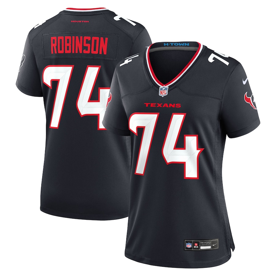 Women's Houston Texans Cam Robinson Nike Navy Team Game Jersey - Puhuasuan