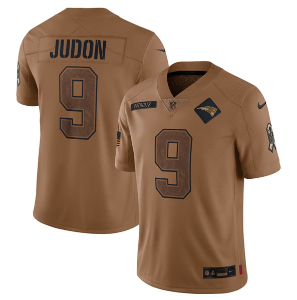 Men's New England Patriots #9 Matthew Judon 2023 Brown Salute To Service Limited Football Stitched Jersey - Puhuasuan