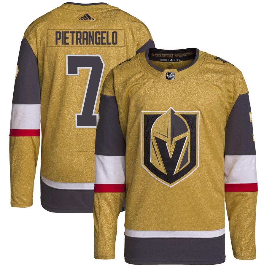 Men's Vegas Golden Knights Alex Pietrangelo adidas Gold Home Primegreen Authentic Pro Player Jersey - Puhuasuan