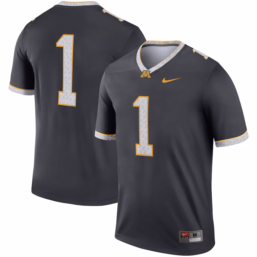 Men's Nike Gray #1 Minnesota Golden Gophers Legend Alternate Jersey - Puhuasuan