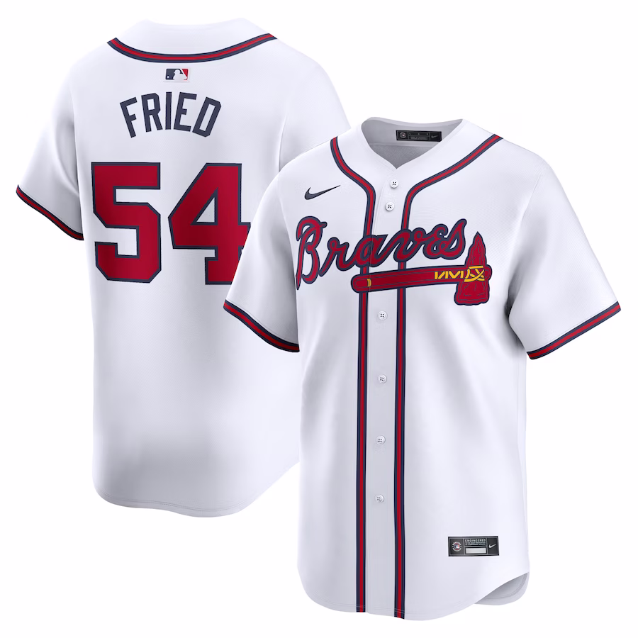 Men's Atlanta Braves Max Fried Nike White Home Limited Player Jersey - Puhuasuan