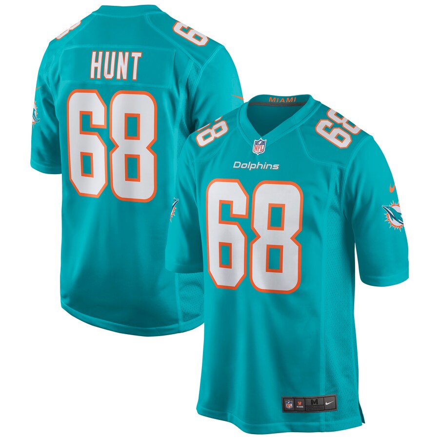 Men's Miami Dolphins Robert Hunt Nike Aqua Game Jersey - Puhuasuan