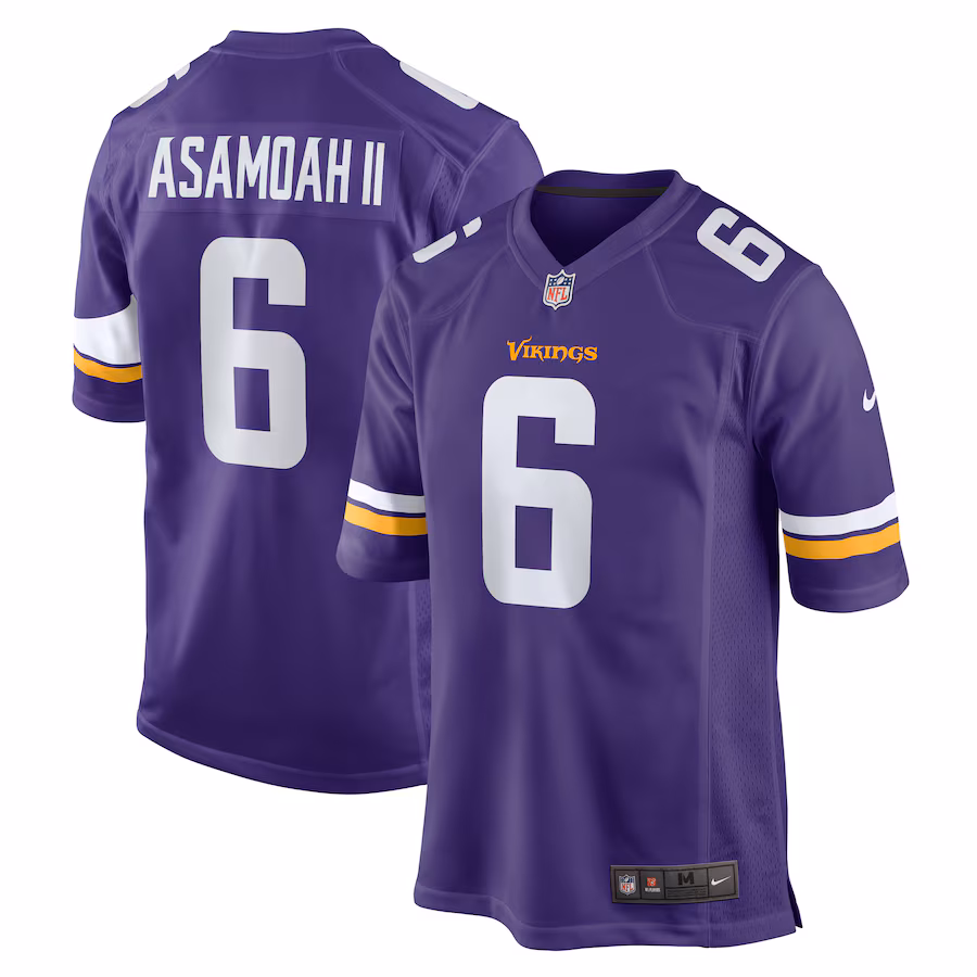Men's Minnesota Vikings Brian Asamoah II Nike Purple Game Jersey - Puhuasuan