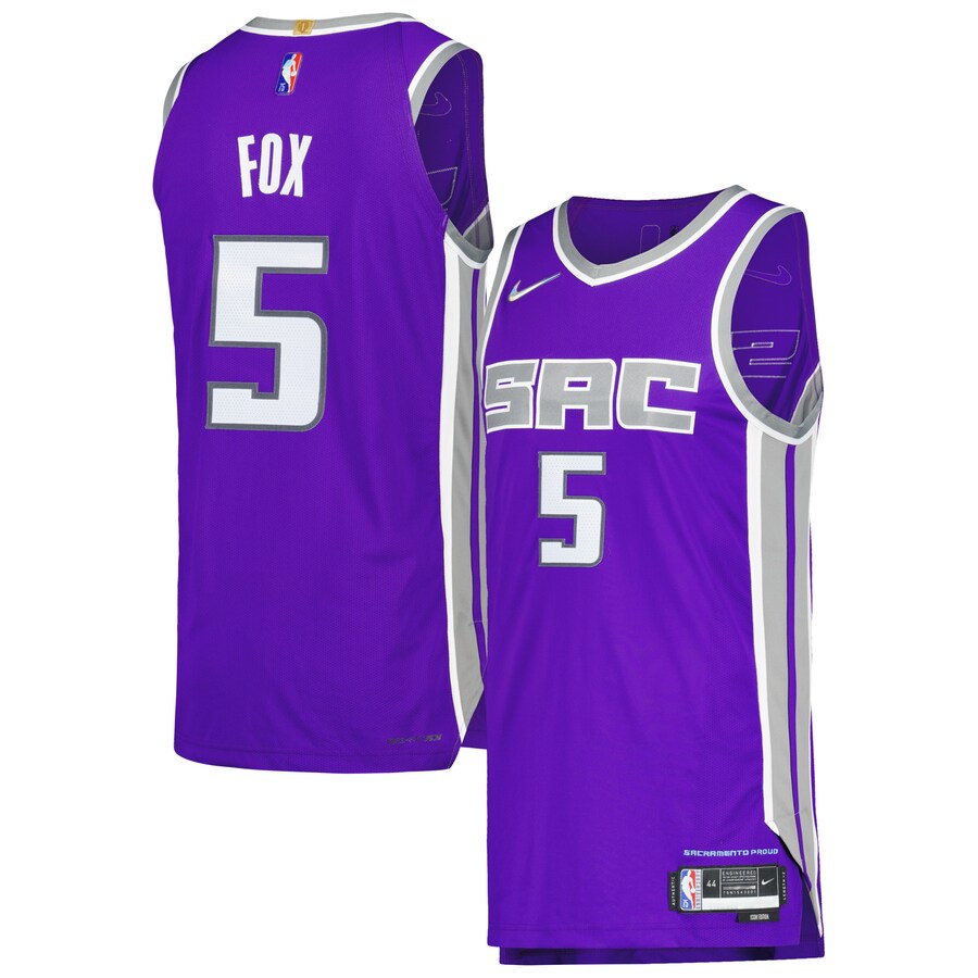 Men's Sacramento Kings De'Aaron Fox Nike Purple Authentic Player Jersey - Icon Edition - Puhuasuan