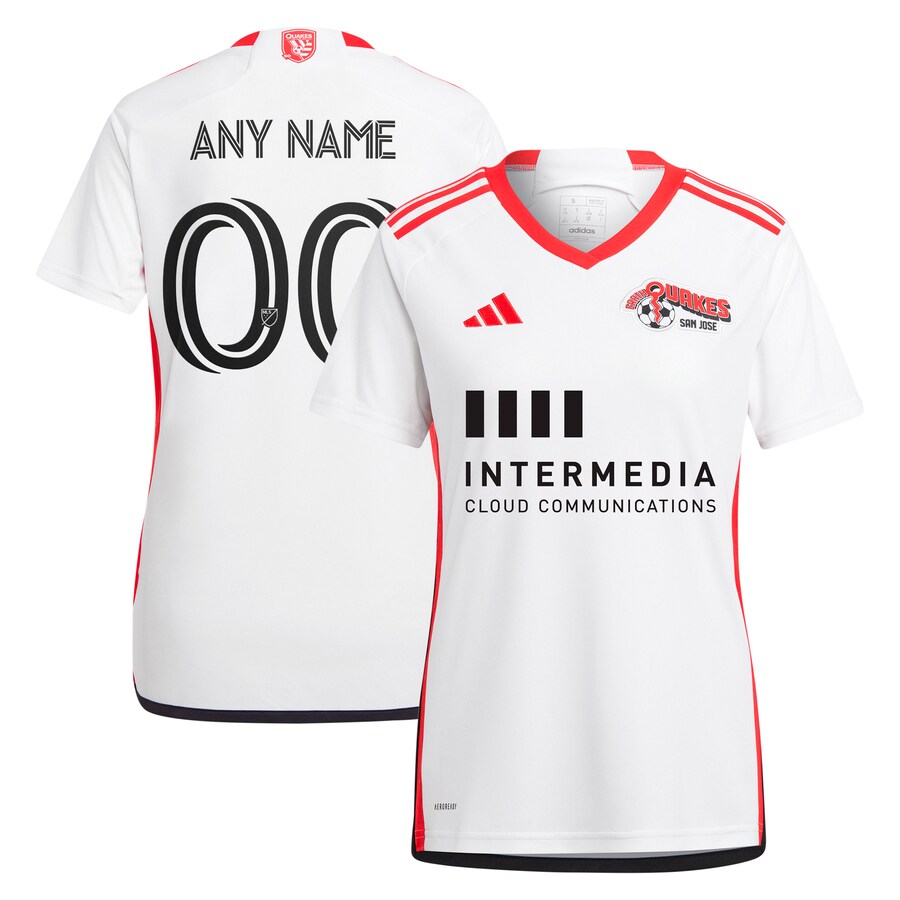 Women's San Jose Earthquakes  adidas White 2024 The 50 Kit Replica Custom Jersey - Puhuasuan