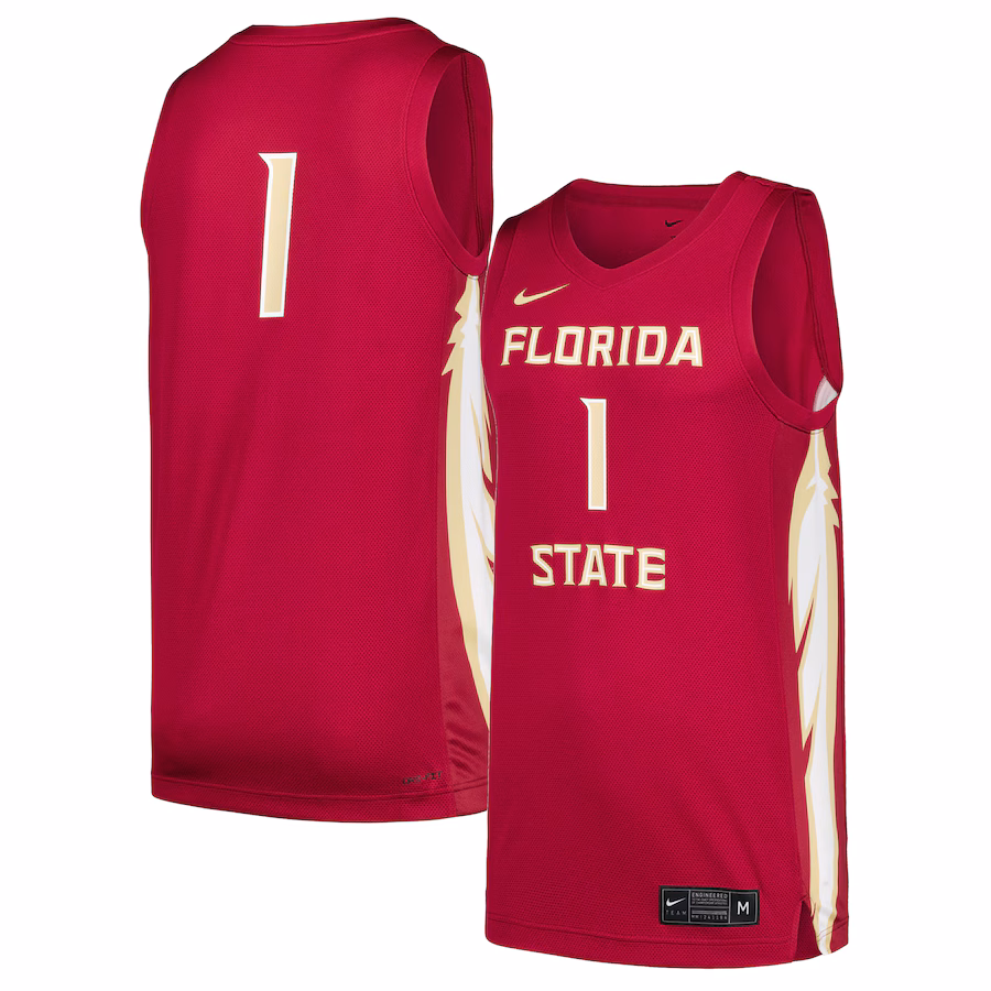 Men's Nike #1 Garnet Florida State Seminoles Replica Jersey - Puhuasuan