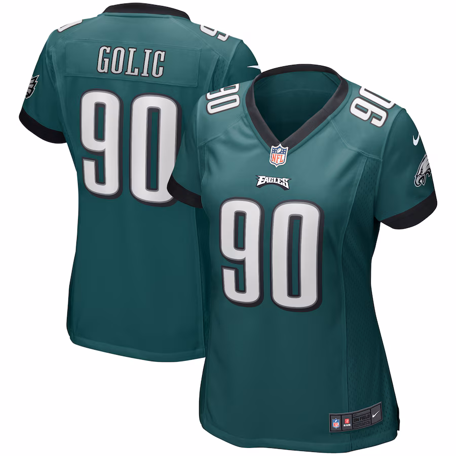 Women's Philadelphia Eagles Mike Golic Nike Midnight Green Game Retired Player Jersey - Puhuasuan