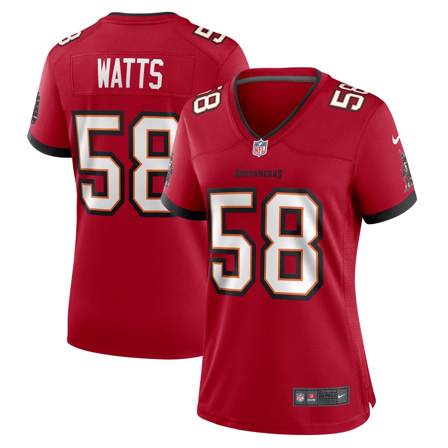 Women's Tampa Bay Buccaneers Markees Watts Nike  Red  Game Jersey - Puhuasuan