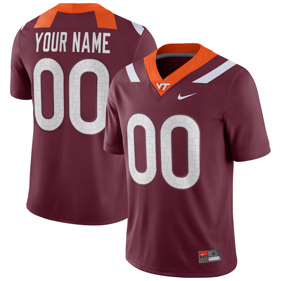 Virginia Tech Hokies Nike Football Custom Game Jersey - Maroon - Puhuasuan