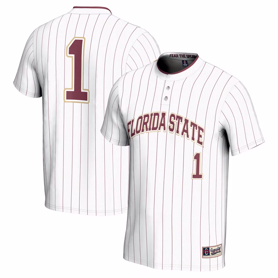 #1 Florida State Seminoles GameDay Greats Youth Lightweight Softball Jersey - White - Puhuasuan