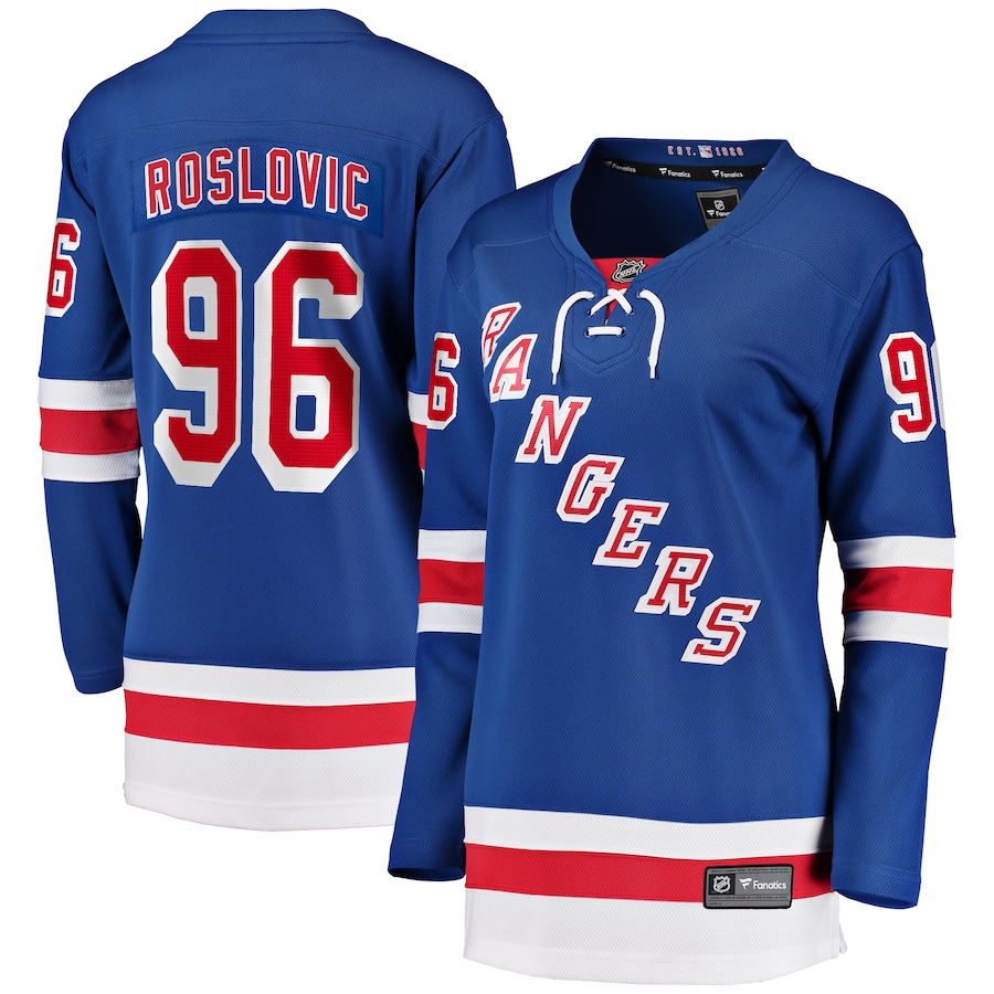 Women's New York Rangers Jack Roslovic Fanatics Blue Home Breakaway Player Jersey - Puhuasuan