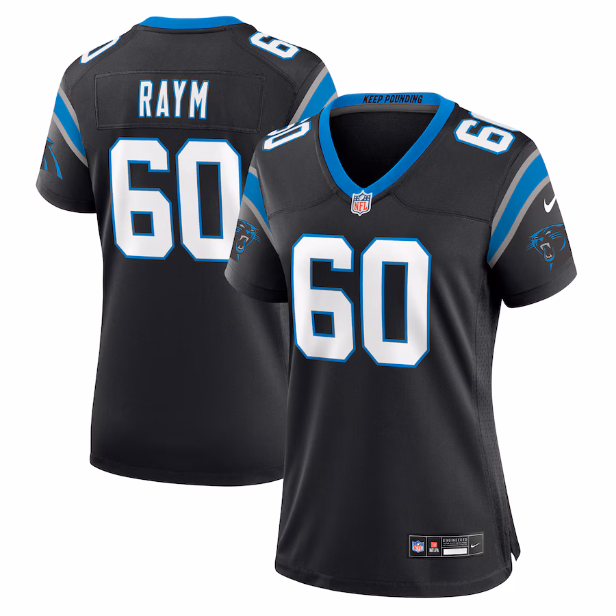 Women's Carolina Panthers Andrew Raym Nike Black Game Jersey - Puhuasuan