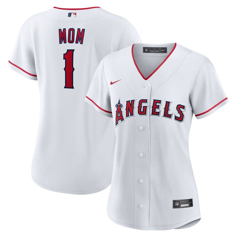 Women's Los Angeles Angels Nike White #1 Mom Home Replica Jersey - Puhuasuan