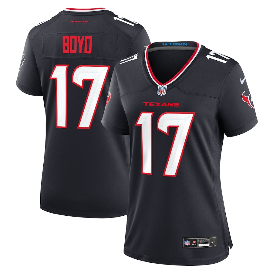 Women's Houston Texans Kris Boyd Nike Navy Team Game Jersey - Puhuasuan
