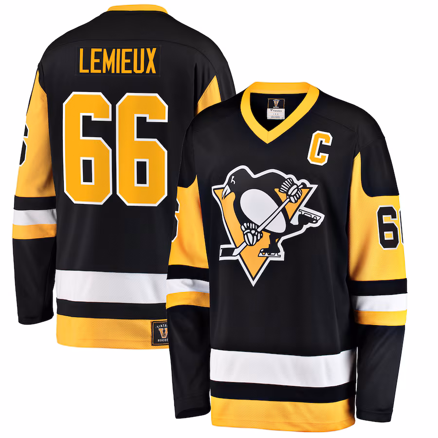 Men's Pittsburgh Penguins Mario Lemieux Fanatics Black Premier Breakaway Retired Player Jersey - Puhuasuan