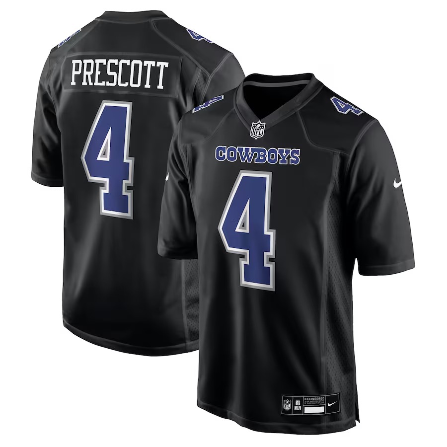 Men's Dallas Cowboys Dak Prescott Nike Carbon Black Fashion Game Jersey - Puhuasuan