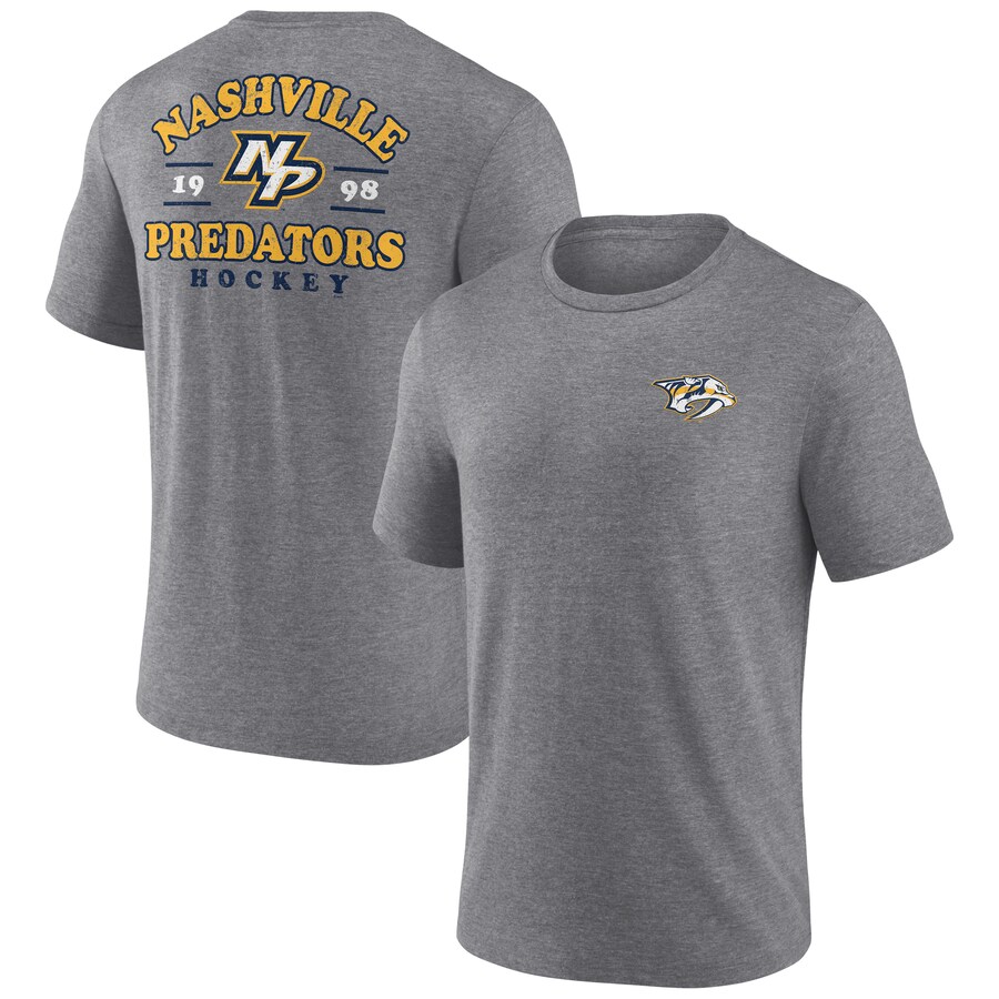 Men's Nashville Predators Fanatics Heather Gray Winger Tri-Blend T-Shirt - Puhuasuan