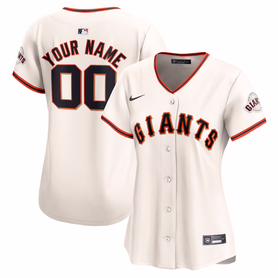 Women's San Francisco Giants Nike Cream Home Limited Custom Jersey - Puhuasuan