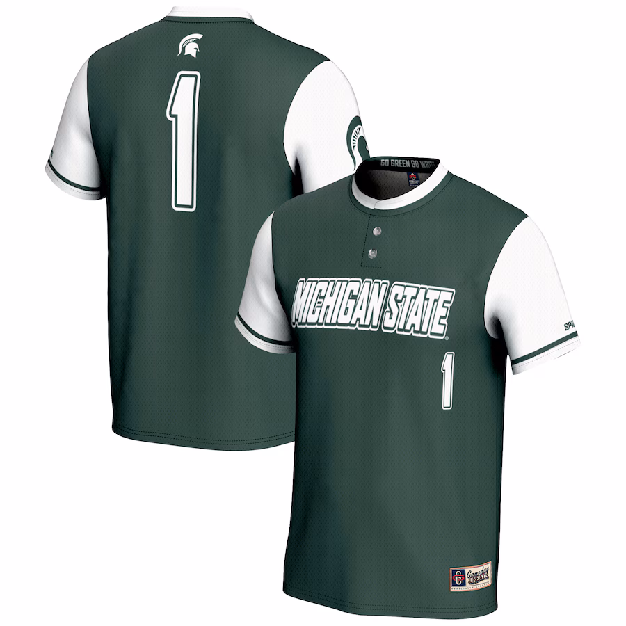 GameDay Greats #1 Green Michigan State Spartans Lightweight Softball Jersey - Puhuasuan