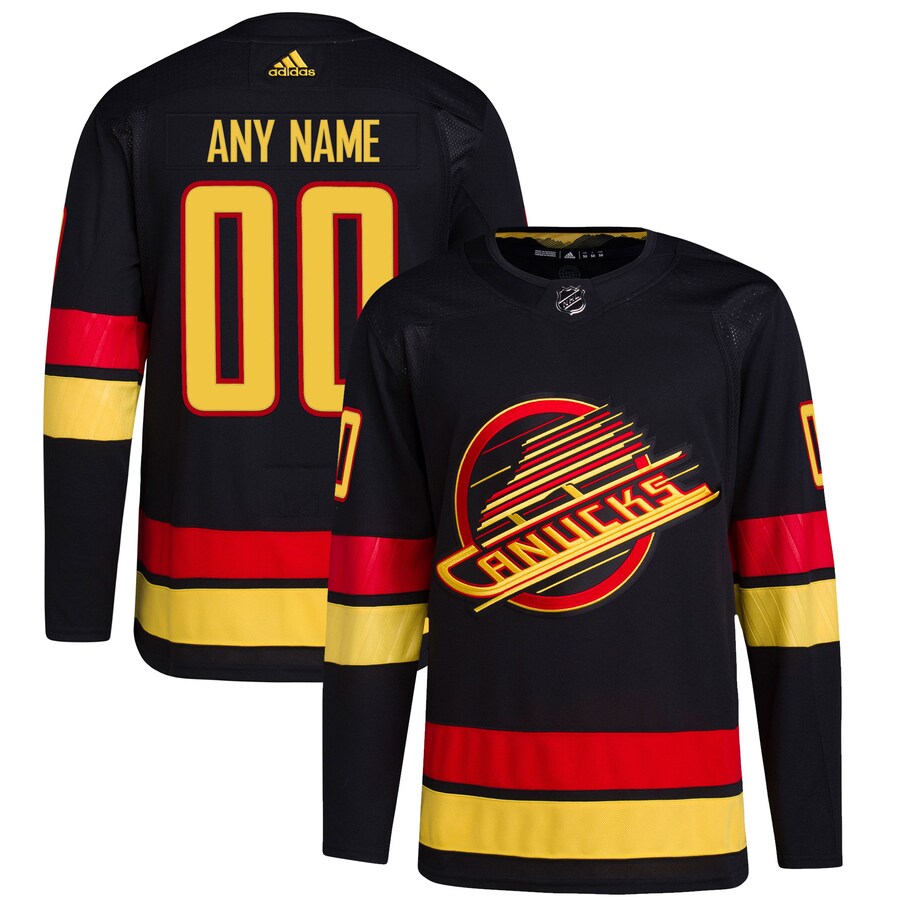 Men's Vancouver Canucks  adidas Black Alternate Authentic Pro Primegreen Custom Jersey - Puhuasuan