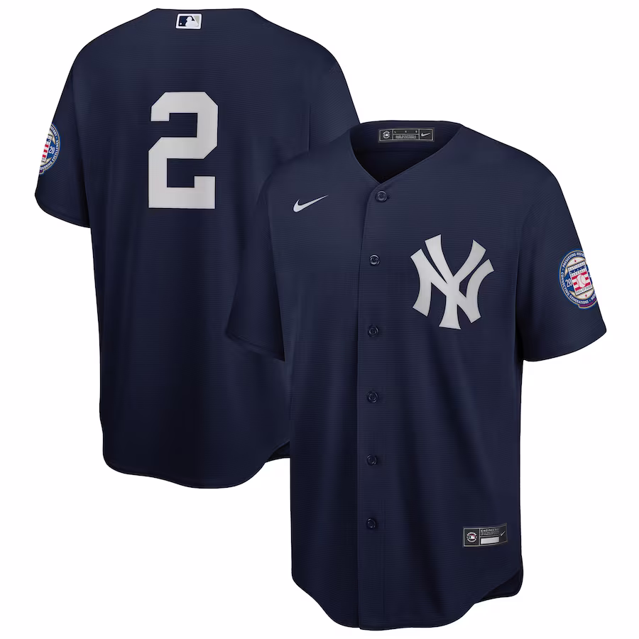 Men's New York Yankees Derek Jeter Nike Navy 2020 Hall of Fame Induction Alternate Replica Player Jersey - Puhuasuan