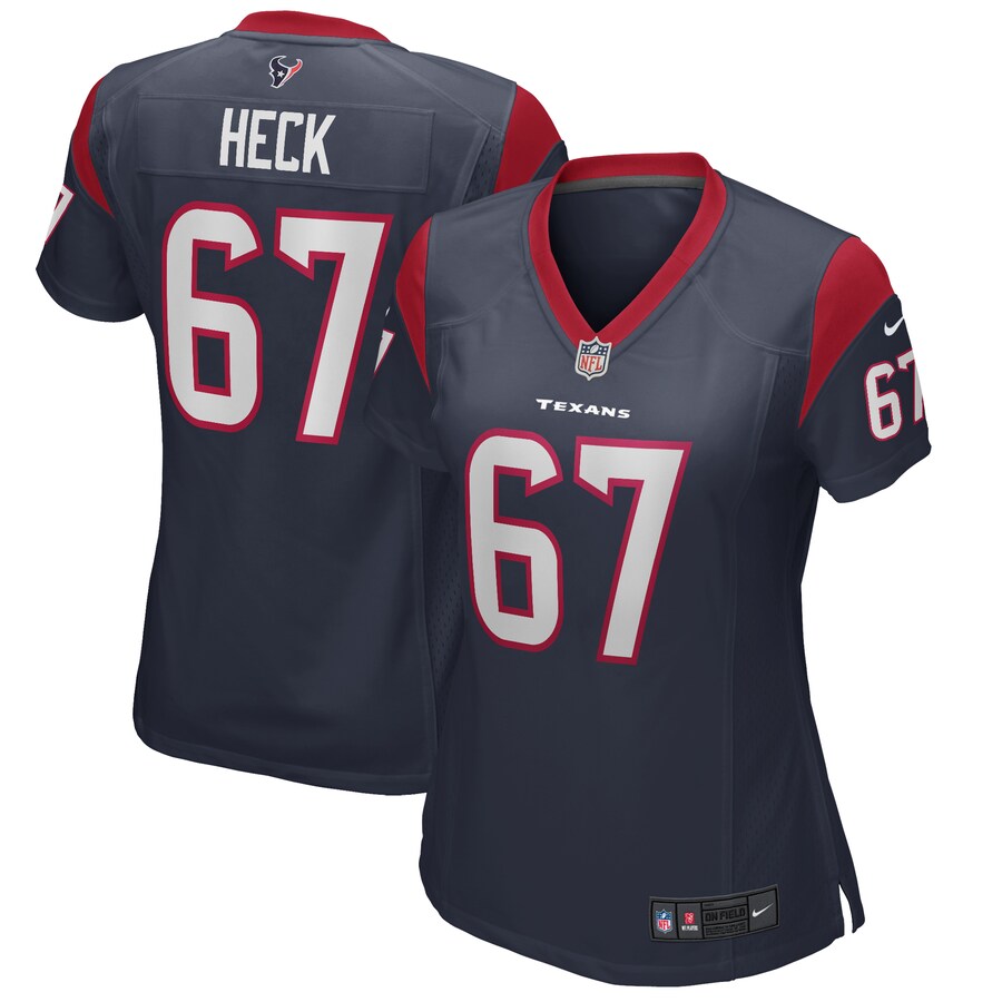 Women's Houston Texans Charlie Heck Nike Navy Game Jersey - Puhuasuan
