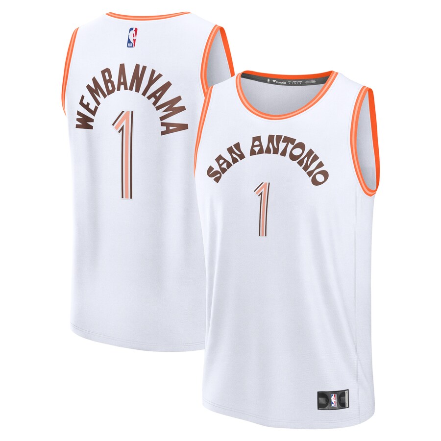 Men's San Antonio Spurs Victor Wembanyama Fanatics White Fast Break Jersey - City Edition - Puhuasuan