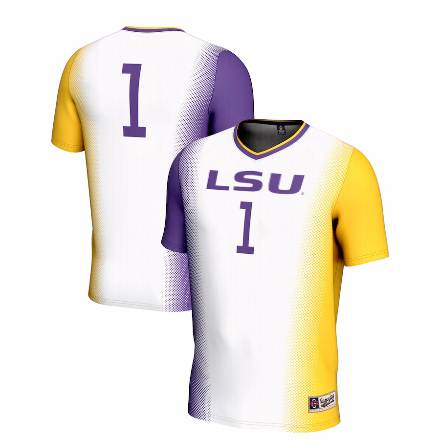 Youth GameDay Greats White #1 LSU Tigers  Lightweight Women's Soccer Jersey - Puhuasuan