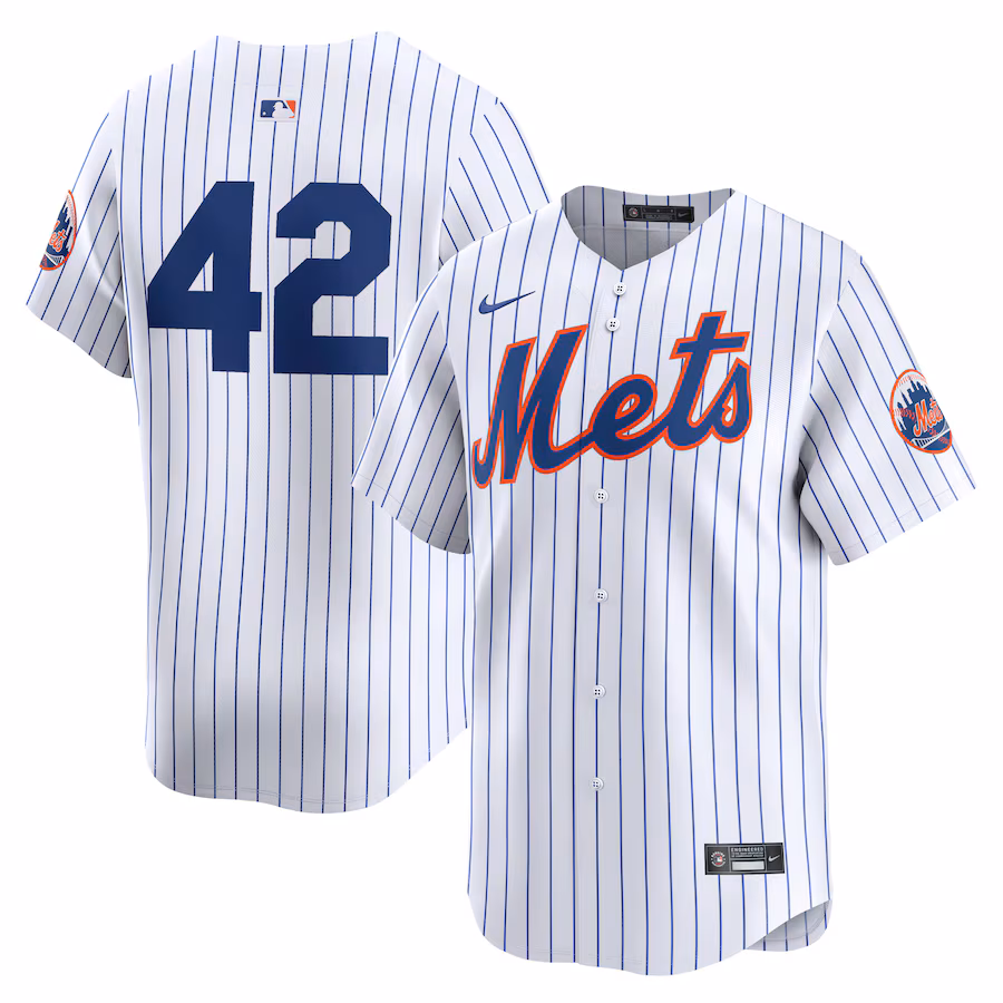 Men's New York Mets  Nike White 2024 Jackie Robinson Day Home Limited Jersey - Puhuasuan