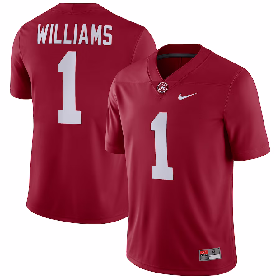 Jameson Williams Alabama Crimson Tide Nike Player Game Jersey - Crimson - Puhuasuan