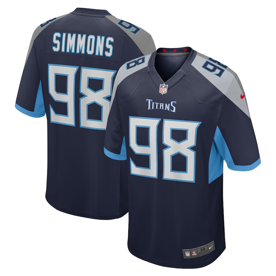 Men's Tennessee Titans Jeffery Simmons Nike Navy Game Jersey - Puhuasuan