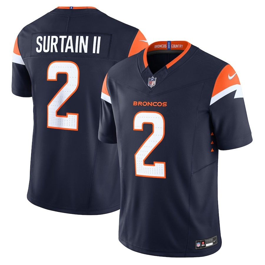 Men's Denver Broncos Patrick Surtain II Nike Navy Mile High Collection Vapor F.U.S.E. Limited Jersey - Puhuasuan
