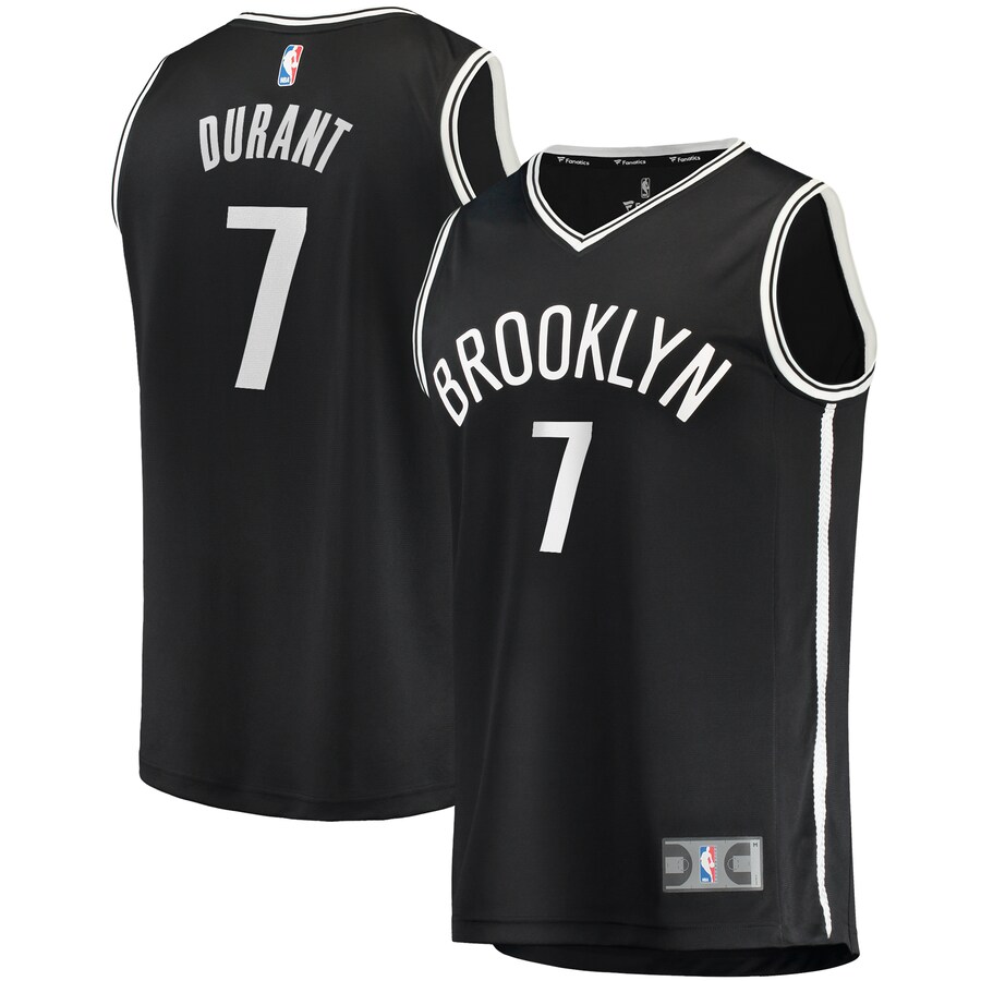 Men's Brooklyn Nets Kevin Durant Fanatics Black Fast Break Replica Jersey - Icon Edition - Puhuasuan