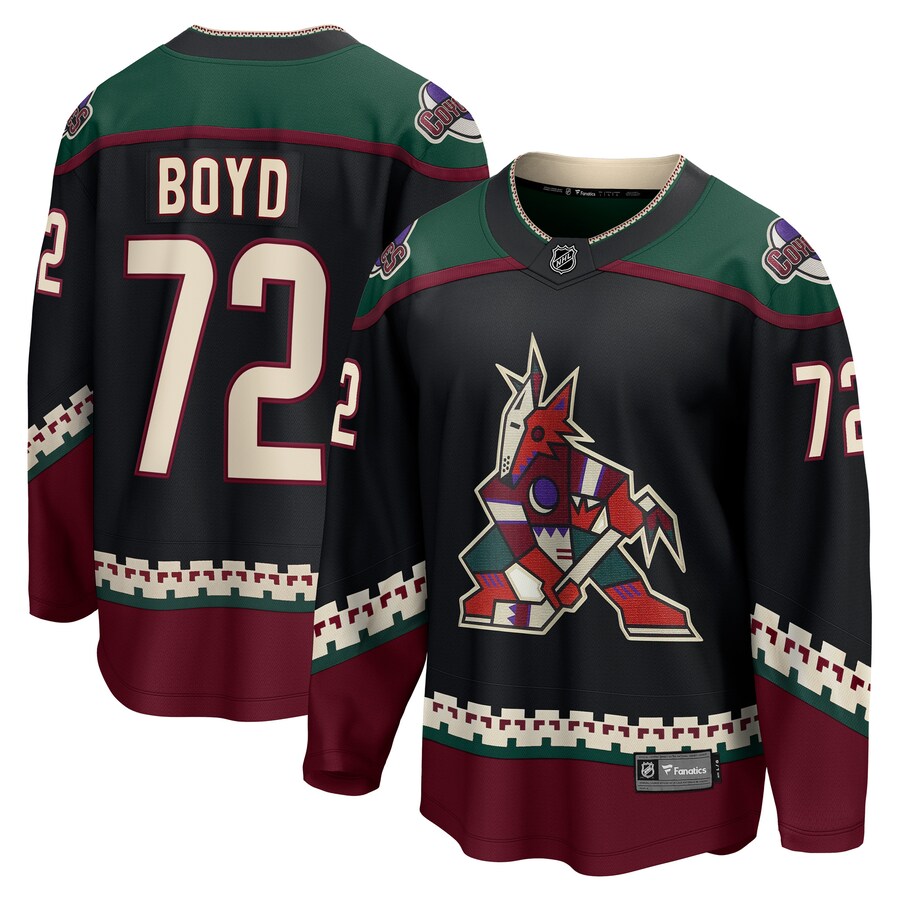 Men's Arizona Coyotes Travis Boyd Fanatics Branded Black Home Breakaway Player Jersey - Puhuasuan