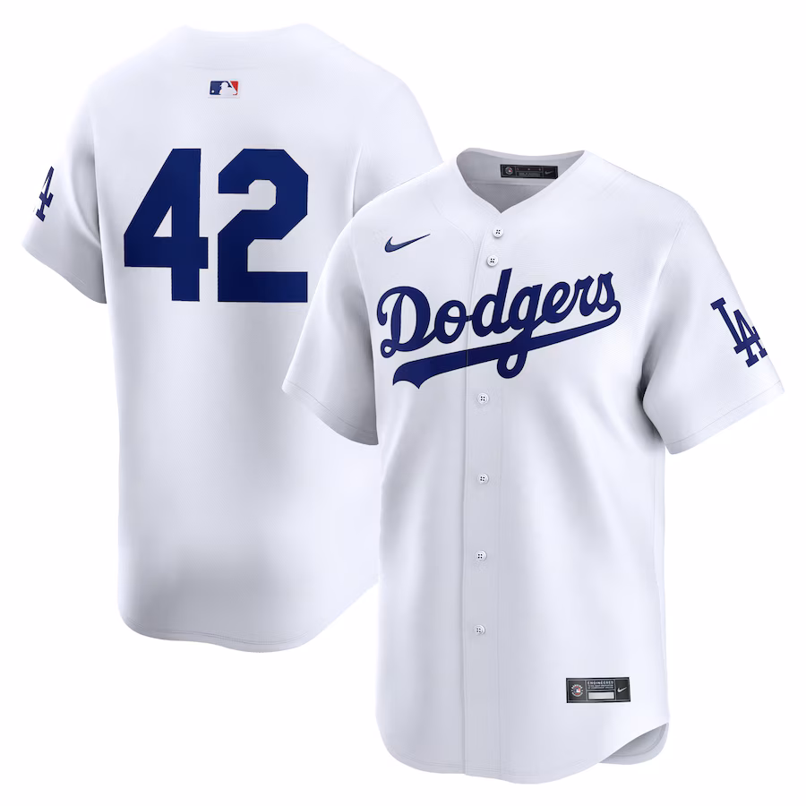 Men's Los Angeles Dodgers  Nike White 2024 Jackie Robinson Day Home Limited Jersey - Puhuasuan