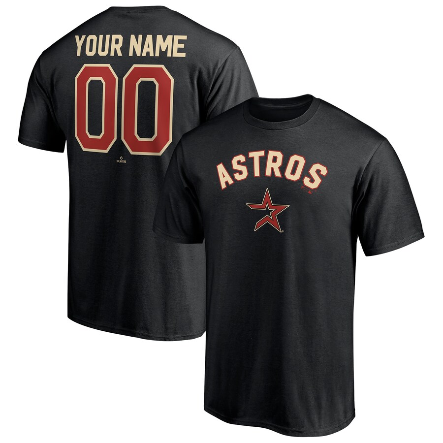 Men's Houston Astros Black Cooperstown Winning Streak Alternate Personalized Name & Number T-Shirt - Puhuasuan
